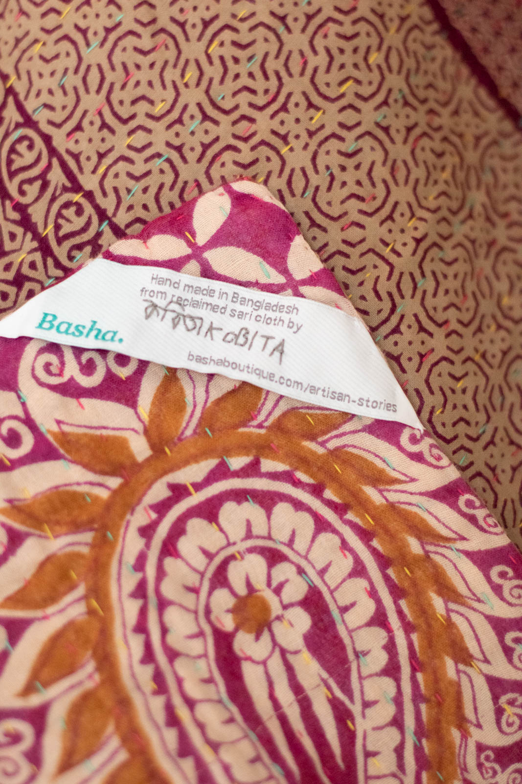 Gratitude No. 9 Kantha Large Throw