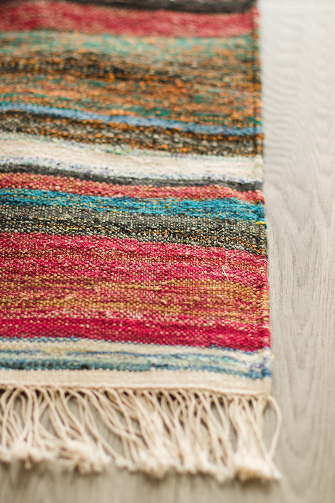Hand-Loomed Sari Cloth Kilim Rug - Sweetie