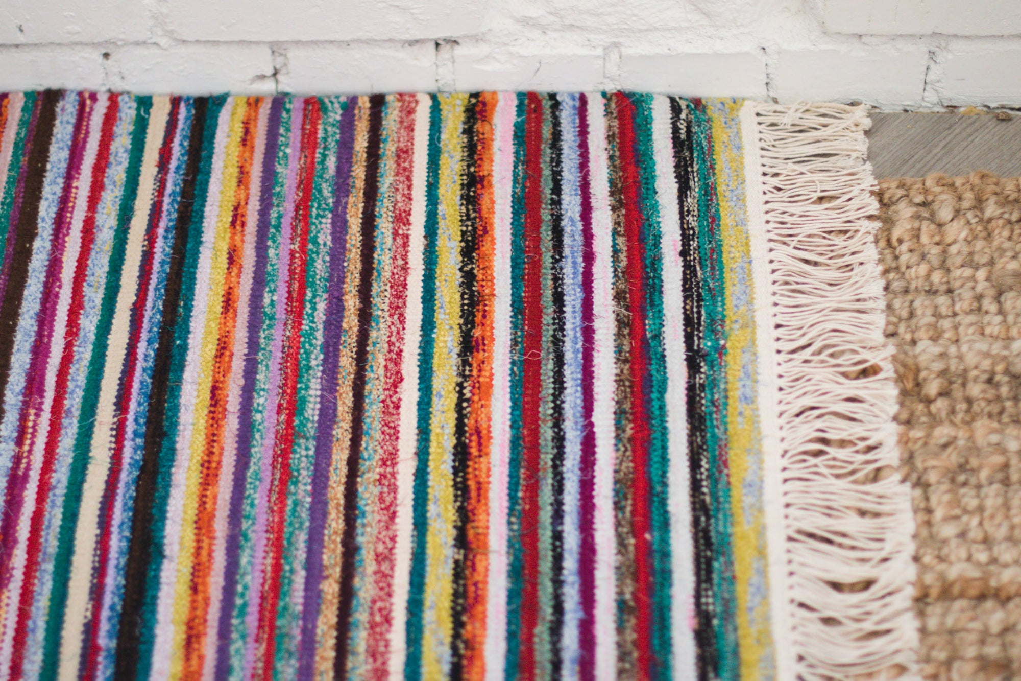 Hand-Loomed Sari Cloth Kilim Rug - Desert