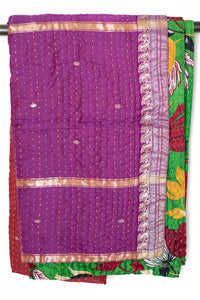 Kantha Silk Throw Blanket