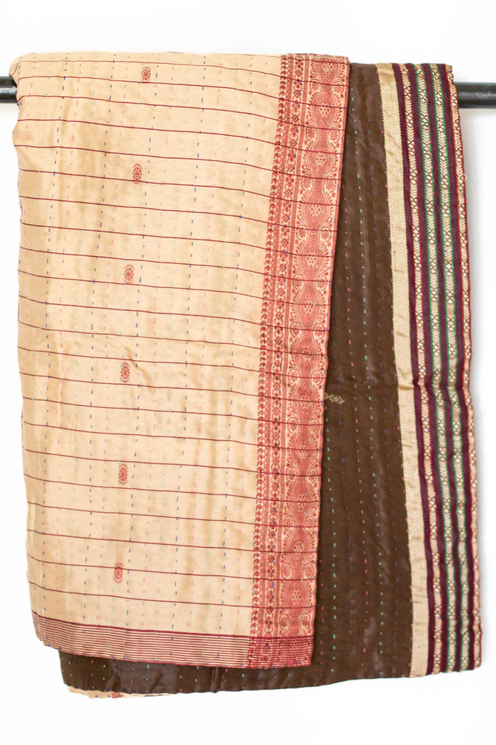 Kantha Silk Throw Blanket