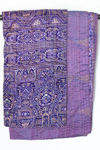 Kantha Silk Throw Blanket