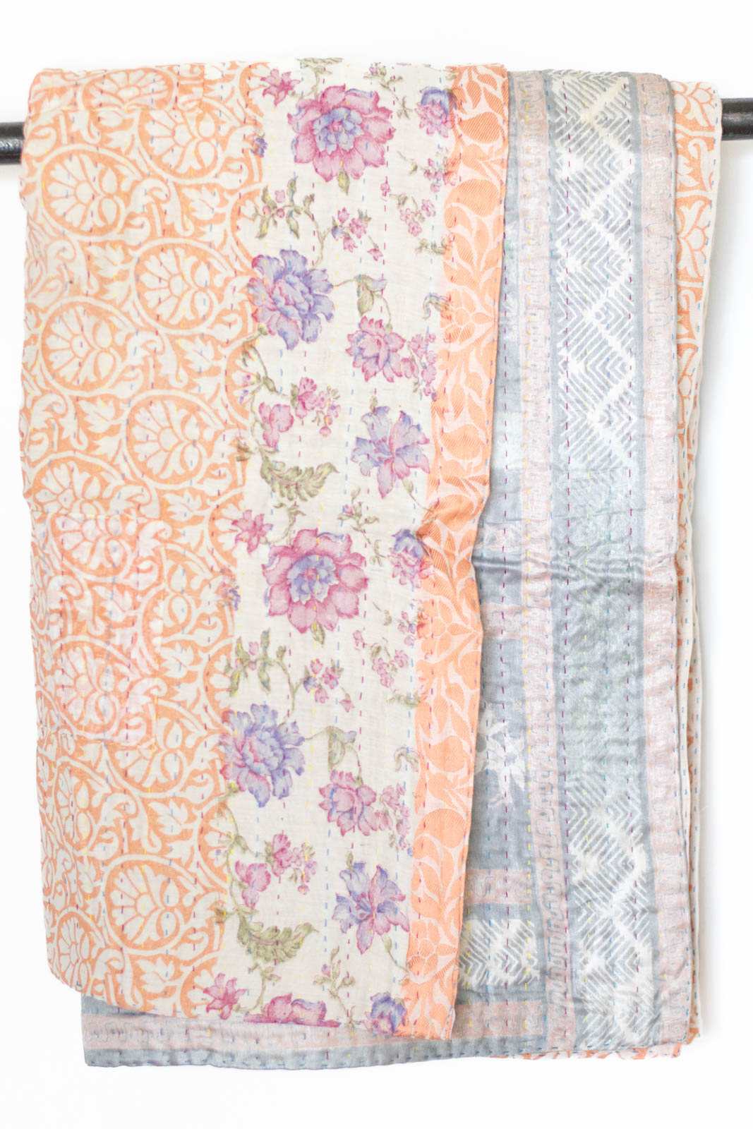 Kantha Silk Throw Blanket