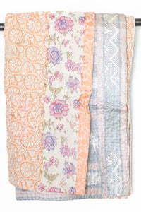 Kantha Silk Throw Blanket
