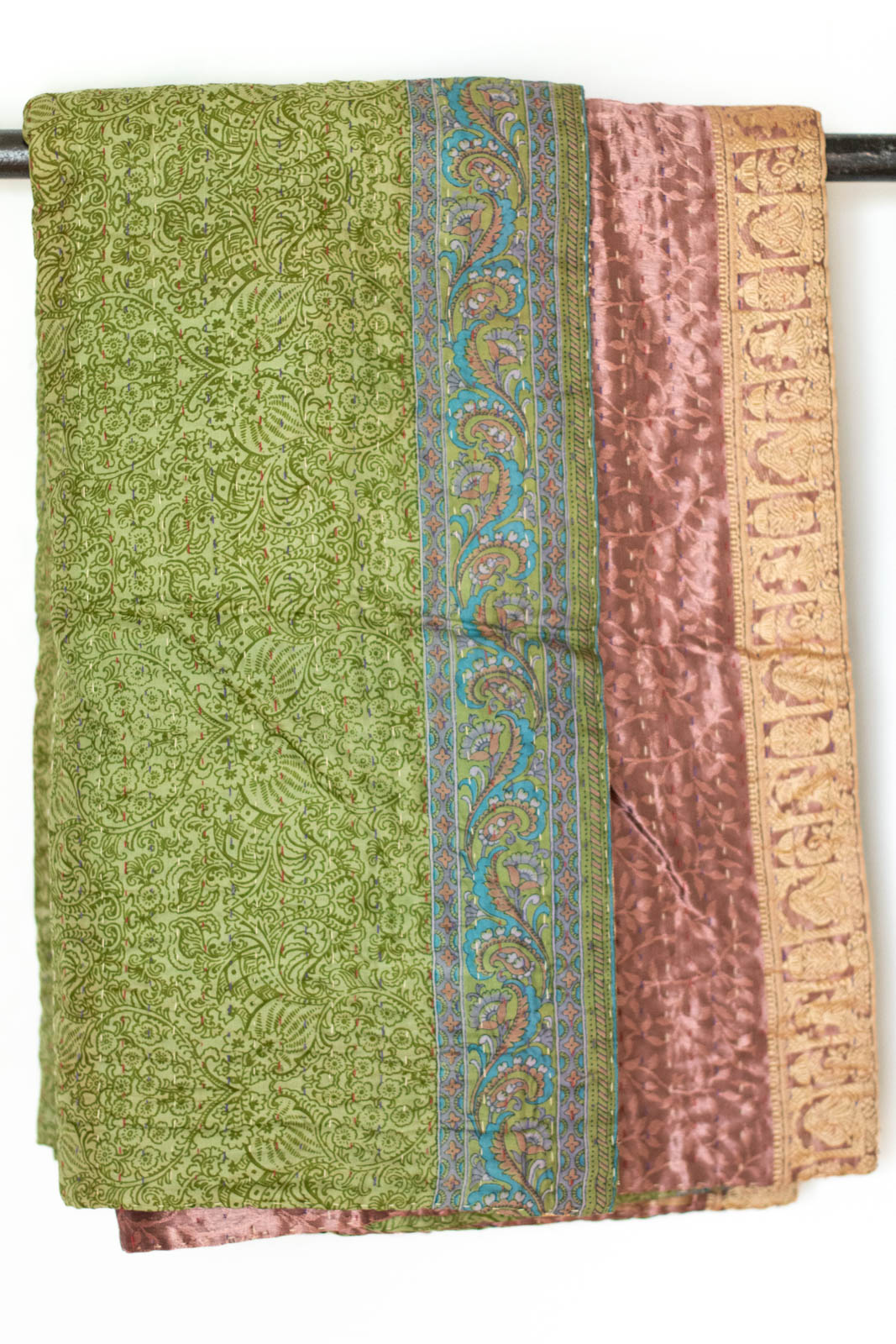 Kantha Silk Throw Blanket