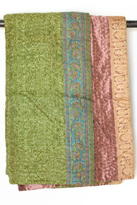 Kantha Silk Throw Blanket