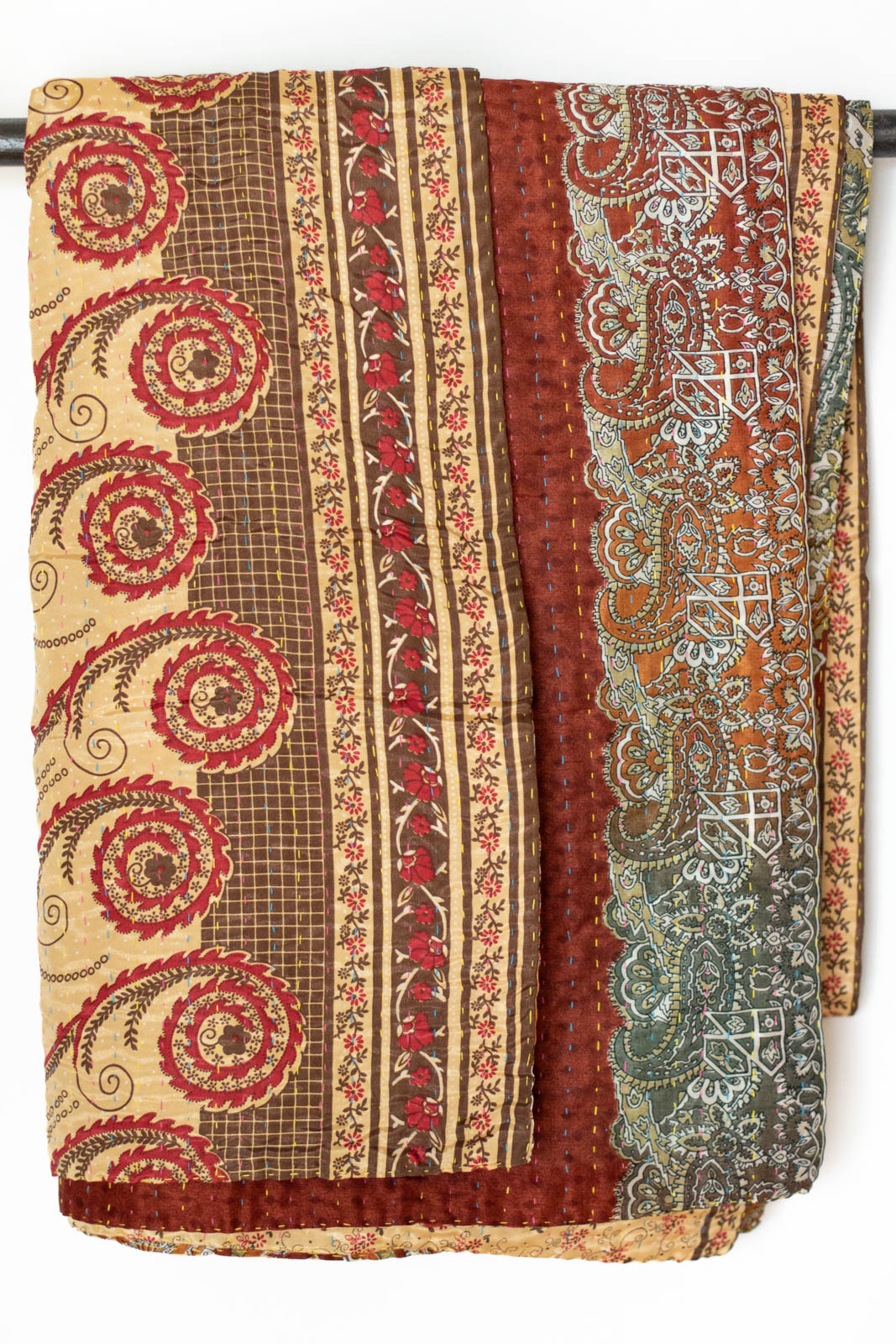 Kantha Silk Throw Blanket