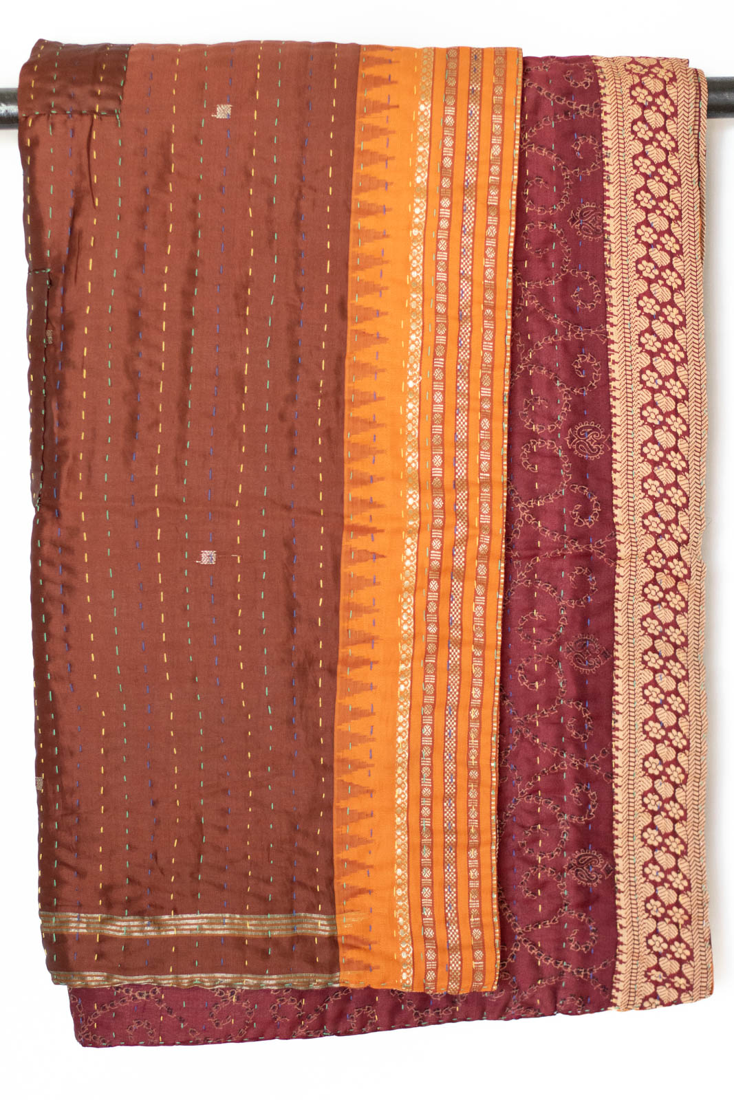 Kantha Silk Throw Blanket