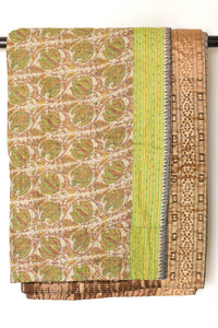 Kantha Silk Throw Blanket