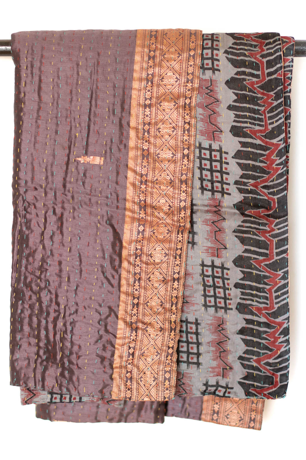 Kantha Silk Throw Blanket