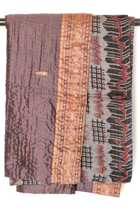 Kantha Silk Throw Blanket