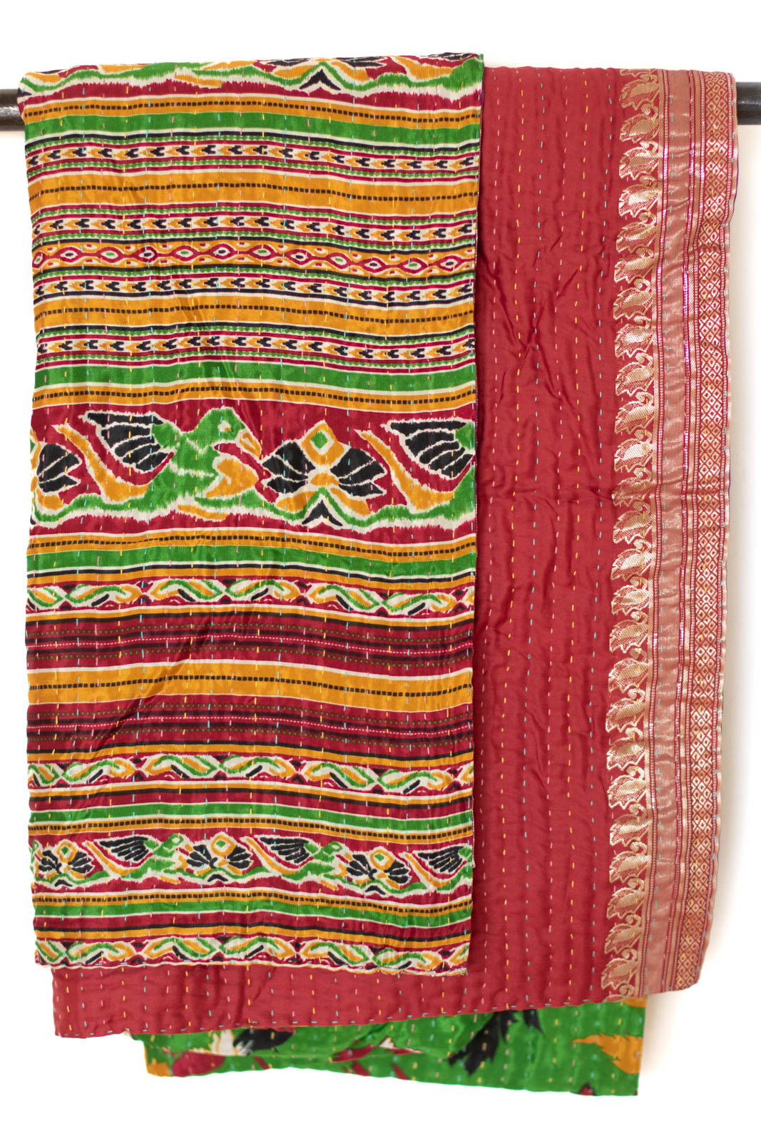 Kantha Silk Throw Blanket