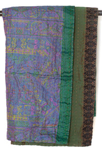 Kantha Silk Throw Blanket