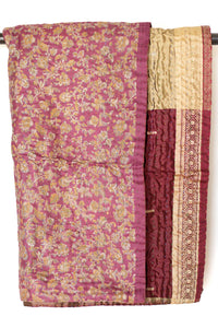 Kantha Silk Throw Blanket