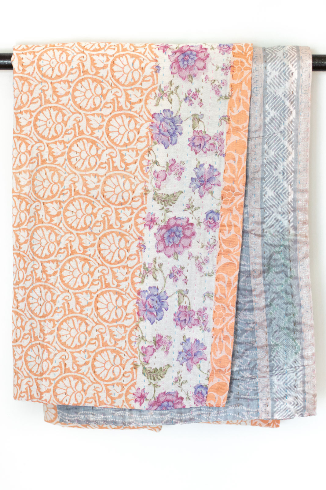 Kantha Silk Throw Blanket