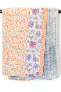 Kantha Silk Throw Blanket