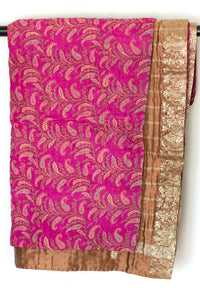 Kantha Silk Throw Blanket