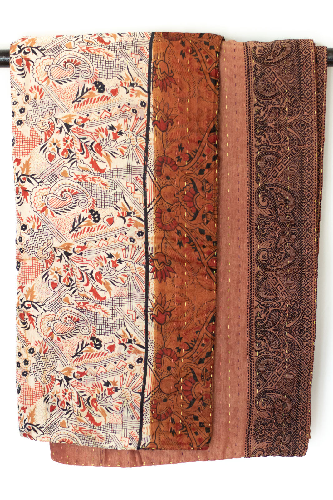 Kantha Silk Throw Blanket