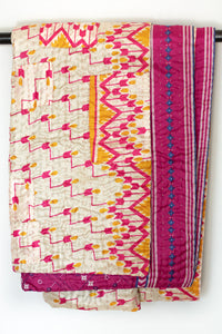 Kantha Silk Throw Blanket