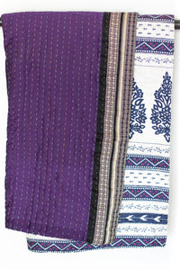 Kantha Silk Throw Blanket