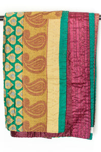 Kantha Silk Throw Blanket