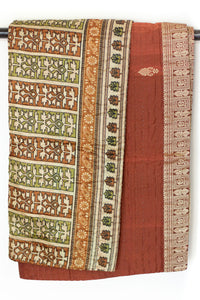 Kantha Silk Throw Blanket