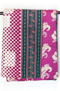 Kantha Silk Throw Blanket