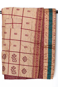 Kantha Silk Throw Blanket