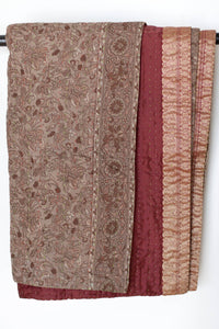 Kantha Silk Throw Blanket