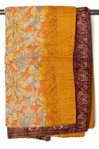 Kantha Silk Throw Blanket