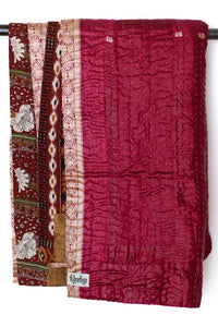 Kantha Silk Throw Blanket