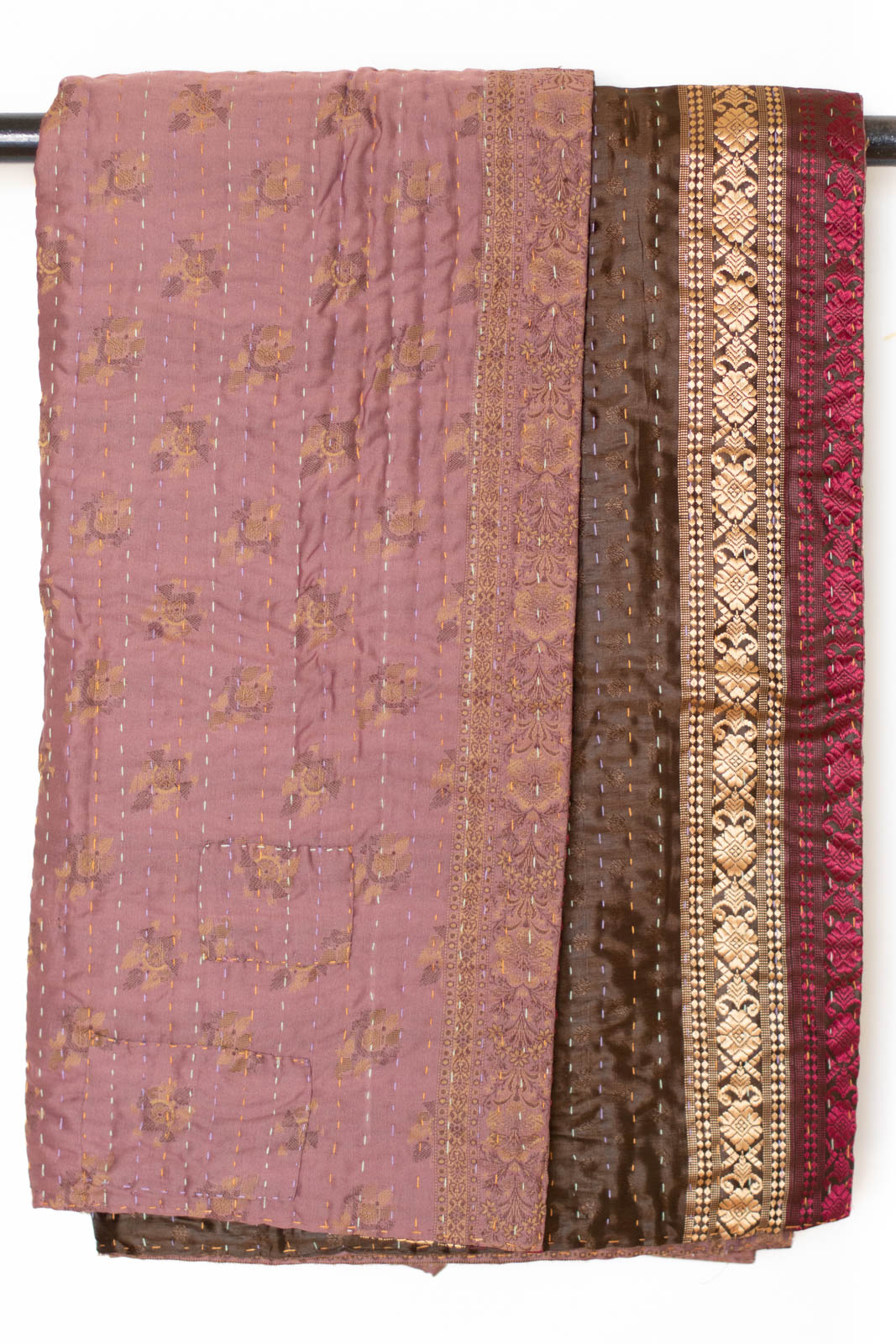 Kantha Silk Throw Blanket