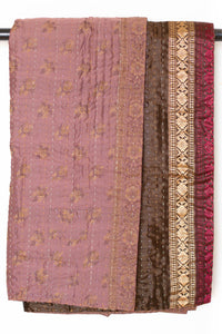 Kantha Silk Throw Blanket