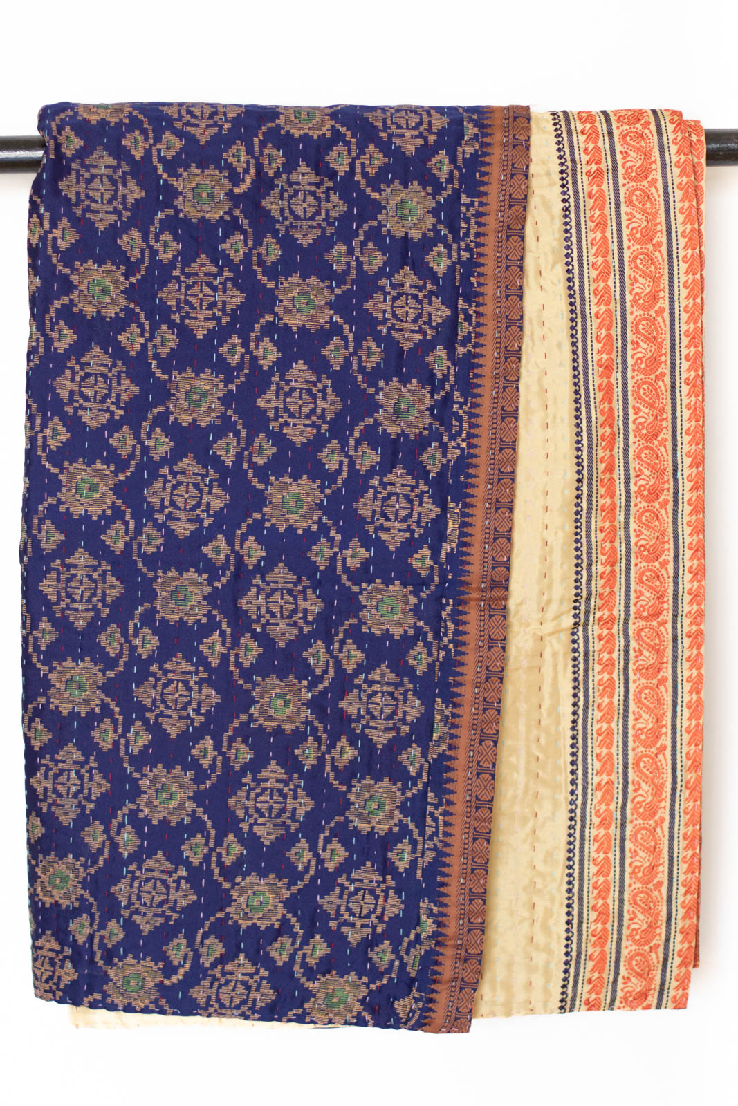 Kantha Silk Throw Blanket