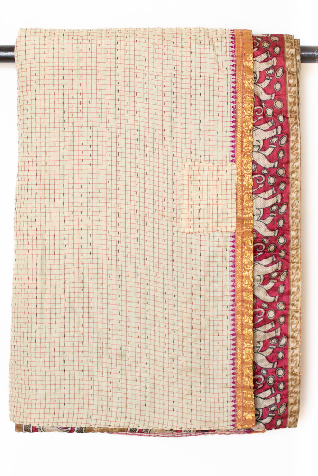 Kantha Silk Throw Blanket