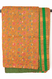 Kantha Silk Throw Blanket