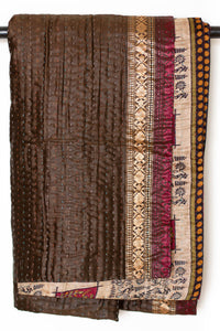 Kantha Silk Throw Blanket