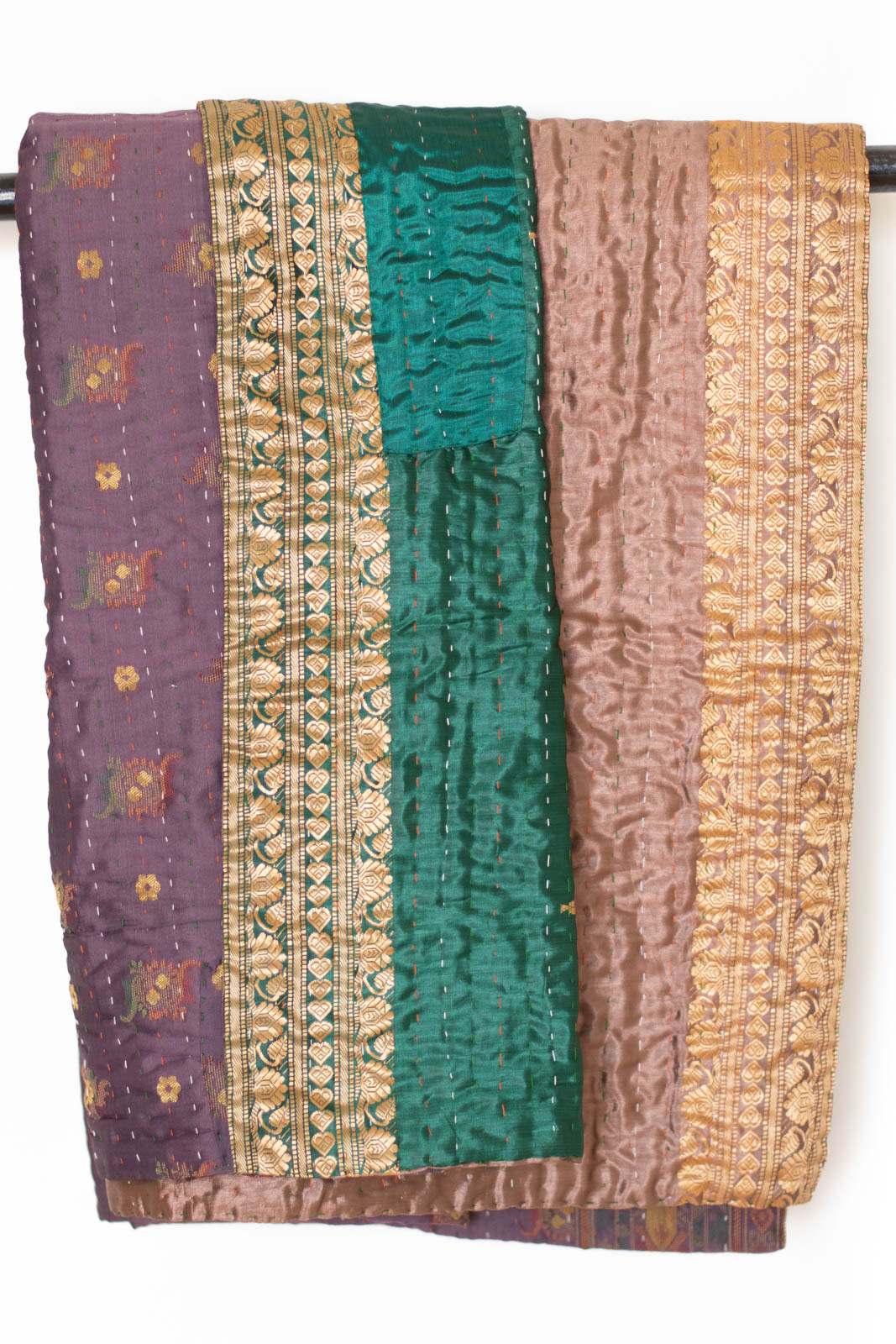 Kantha Silk Throw Blanket