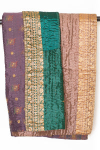 Kantha Silk Throw Blanket