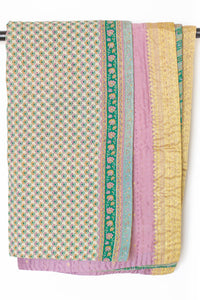 Kantha Silk Throw Blanket