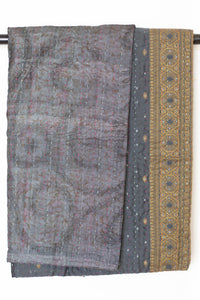 Kantha Silk Throw Blanket