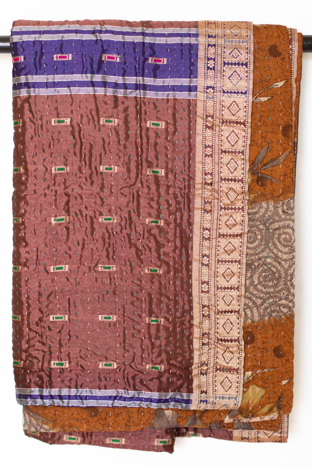 Kantha Silk Throw Blanket