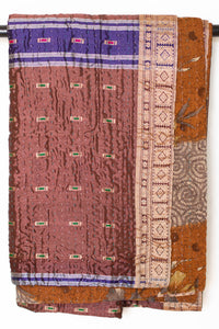 Kantha Silk Throw Blanket