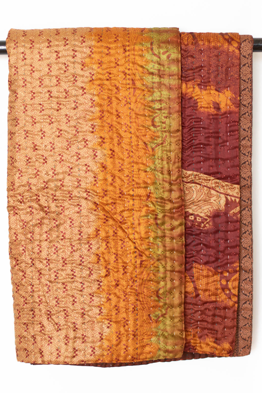 Kantha Silk Throw Blanket