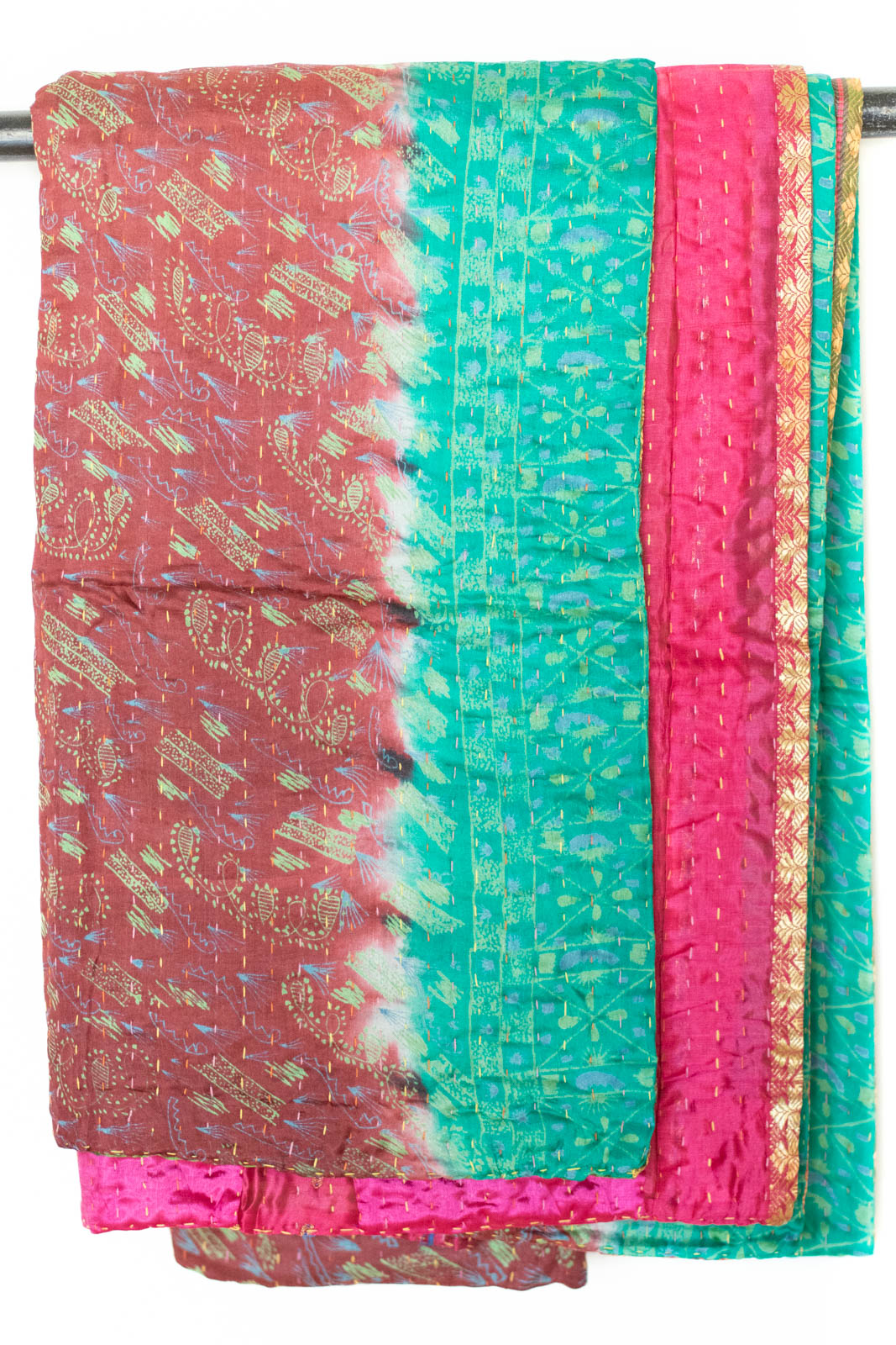 Kantha Silk Throw Blanket