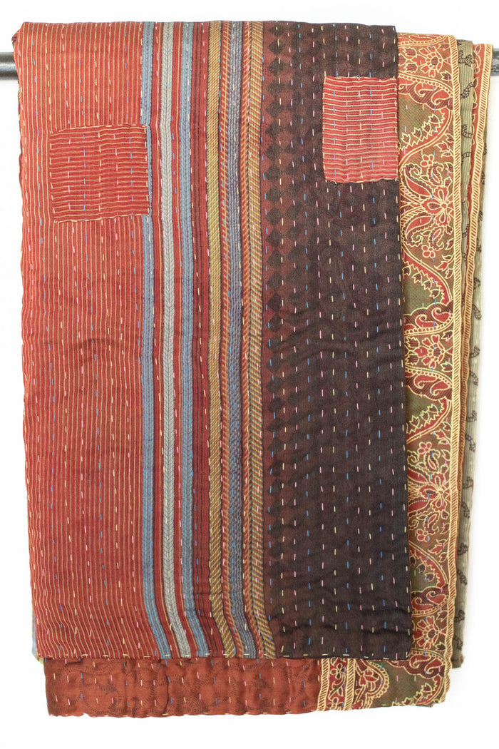 Kantha Silk Throw Blankets Fair Trade dignify