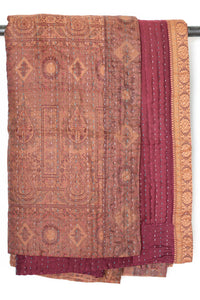 Kantha Silk Throw Blanket