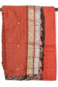 Kantha Silk Throw Blanket