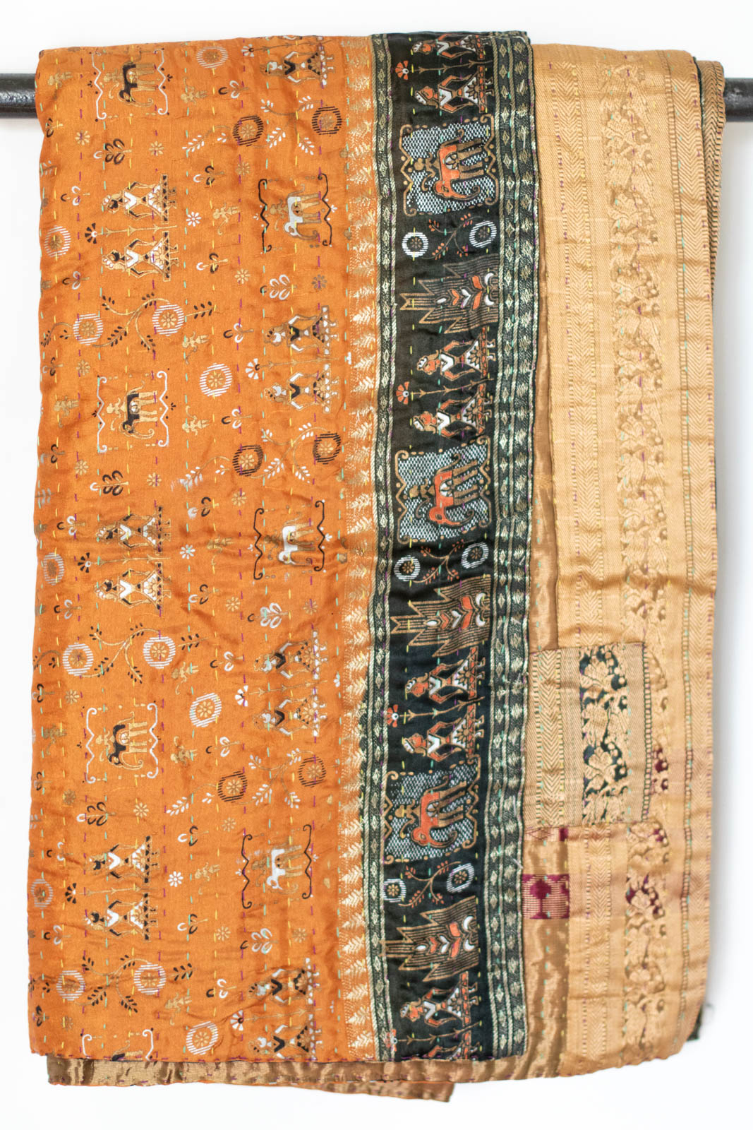 Kantha Silk Throw Blanket