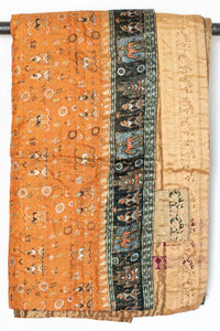 Kantha Silk Throw Blanket